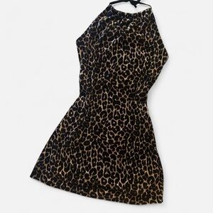 Leopard Print Halter Dress
